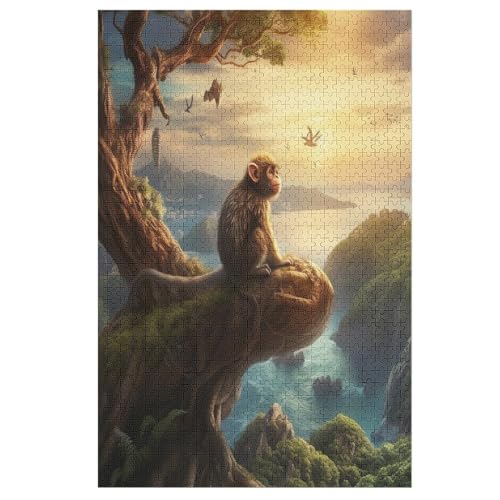 Animal AFFE Puzzle Für Erwachsene,1000-teiliges Puzzles, Für Kinder,Holzpuzzle,Lernspielzeug, （78×53cm） von AASWSWW