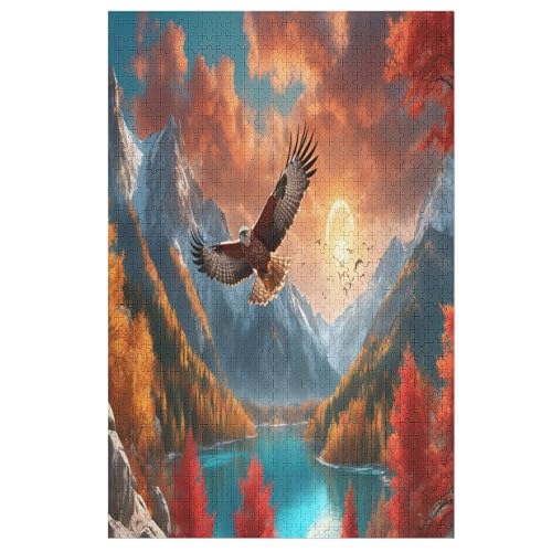 Animal Adler Holzpuzzle 1000 Teile Klassische Puzzles Erwachsene Kinder Puzzle DIY Kit Holzspielzeug Einzigartiges Geschenk （78×53cm） von AASWSWW