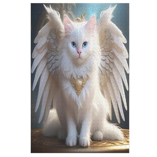 Animal Cute Katze Puzzles Für Erwachsene, 1000-teiliges Holzpuzzle, Geeignet Für Kinder Ab 12 Jahren, Die Pädagogische Puzzle Lernen （78×53cm） von AASWSWW
