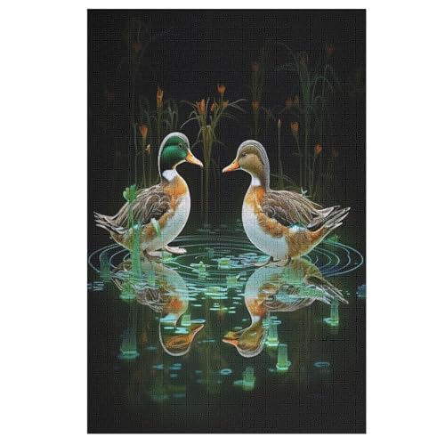 Animal Duck Puzzles 1000 Teile Erwachsener Kniffel Spaß Für Die Ganze Familie, Holzpuzzle Kinder Erwachsene, Impossible Puzzle Schwer （78×53cm） von AASWSWW