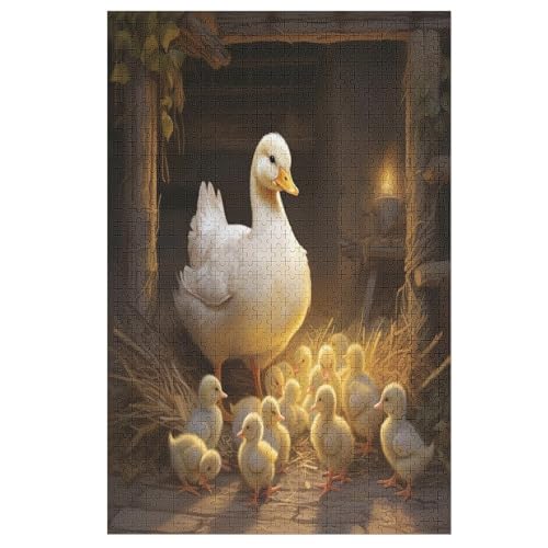 Animal Ente 1000 Teile Puzzles Für Erwachsene, Impossible Puzzle, Geschicklichkeitsspiel Für Die Ganze Familie, Kinder Holzpuzzle （78×53cm） von AASWSWW