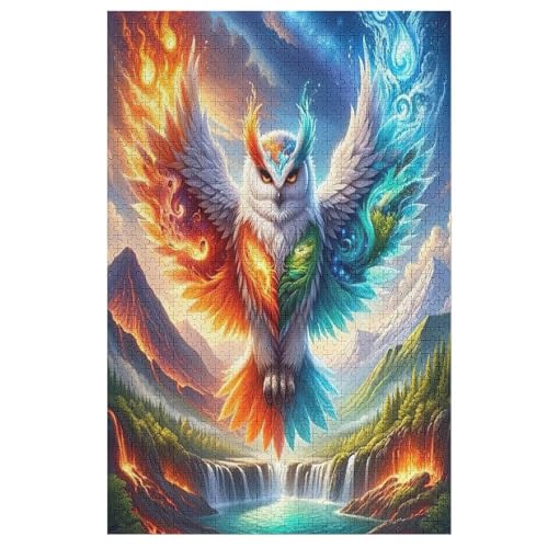Animal Eule 1000 Teile Puzzles, Wood Craft, Hochwertiges Modernes Puzzle, DIY, Für Erwachsene Und Kinder Ab 12 Jahren, （78×53cm） von AASWSWW