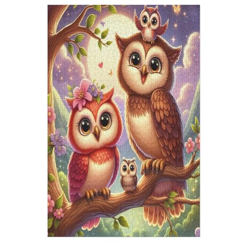 Animal Eule Holzpuzzle 1000 Teile Klassische Puzzles Erwachsene Kinder Puzzle DIY Kit Holzspielzeug Einzigartiges Geschenk （78×53cm） von AASWSWW