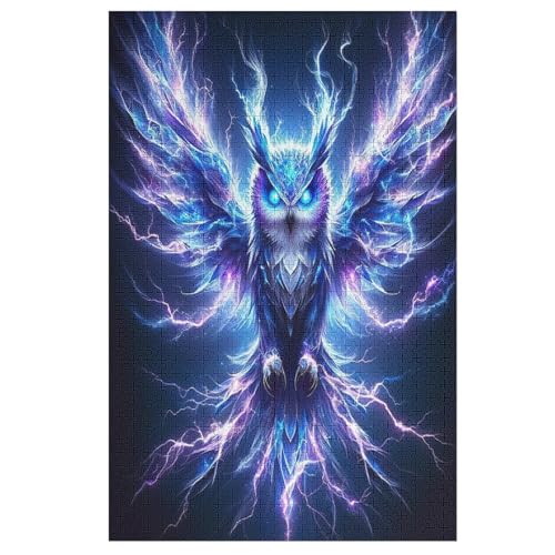 Animal Eule -Puzzle, 1000 Teile,Holzpuzzle Für Erwachsene Kinder, Lustiges Spielzeug, Denkspiel, Bildungsspiel, （78×53cm） von AASWSWW