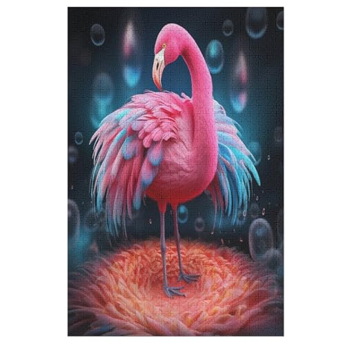 Animal Flamingo 1000 Teile Puzzles Für Erwachsene, Impossible Puzzle, Geschicklichkeitsspiel Für Die Ganze Familie, Kinder Holzpuzzle （78×53cm） von AASWSWW