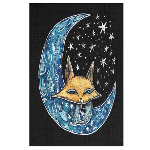 Animal Fuchs Holzpuzzle 1000 Teile Klassische Puzzles Erwachsene Kinder Puzzle DIY Kit Holzspielzeug Einzigartiges Geschenk （78×53cm） von AASWSWW