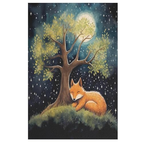 Animal Fuchs Puzzle Für Erwachsene,1000-teiliges Puzzles, Für Kinder,Holzpuzzle,Lernspielzeug, （78×53cm） von AASWSWW