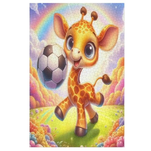 Animal Giraffe Puzzles 1000 Teile Erwachsener Kniffel Spaß Für Die Ganze Familie, Holzpuzzle Kinder Erwachsene, Impossible Puzzle Schwer （78×53cm） von AASWSWW