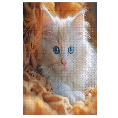Animal Katze 1000 Teile Puzzles Für Erwachsene Holzpuzzle Familienpuzzlespiel Stressabbau-Puzzle Für Kinder Ab 12 Jahren （78×53cm） von AASWSWW