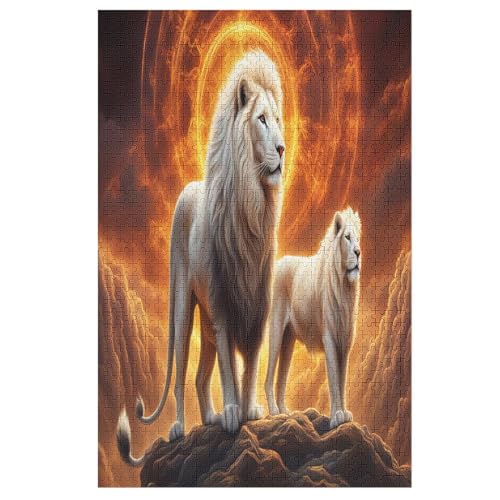 Animal Löwe Puzzle Für Erwachsene,1000-teiliges Puzzles, Für Kinder,Holzpuzzle,Lernspielzeug, （78×53cm） von AASWSWW