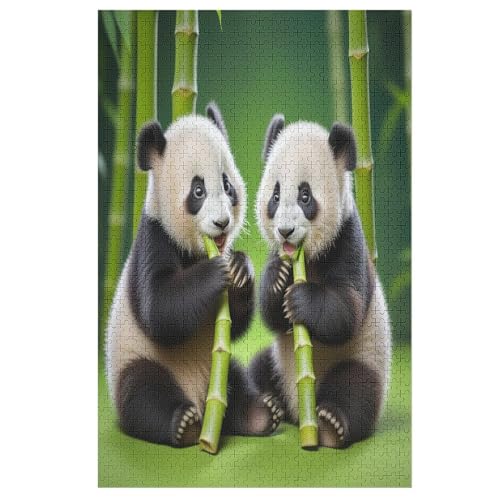 Animal Panda 1000 Teile Puzzle Für Erwachsene, Herausforderung Puzzles - Verringerter Druck Schwieriges Holzpuzzle Für Kinder 12+ （78×53cm） von AASWSWW