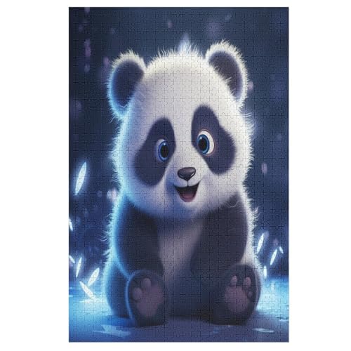 Animal Panda 1000 Teile Puzzles Für Erwachsene, Impossible Puzzle, Geschicklichkeitsspiel Für Die Ganze Familie, Kinder Holzpuzzle （78×53cm） von AASWSWW