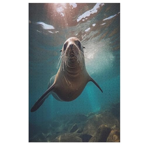 Animal Robbe Puzzles 1000 Teile Erwachsener Kniffel Spaß Für Die Ganze Familie, Holzpuzzle Kinder Erwachsene, Impossible Puzzle Schwer （78×53cm） von AASWSWW