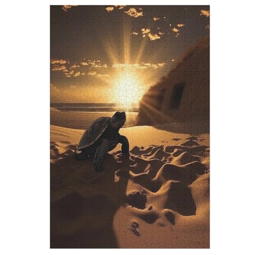 Animal Schildkröte Puzzles 1000 Teile Erwachsener Kniffel Spaß Für Die Ganze Familie, Holzpuzzle Kinder Erwachsene, Impossible Puzzle Schwer （78×53cm） von AASWSWW