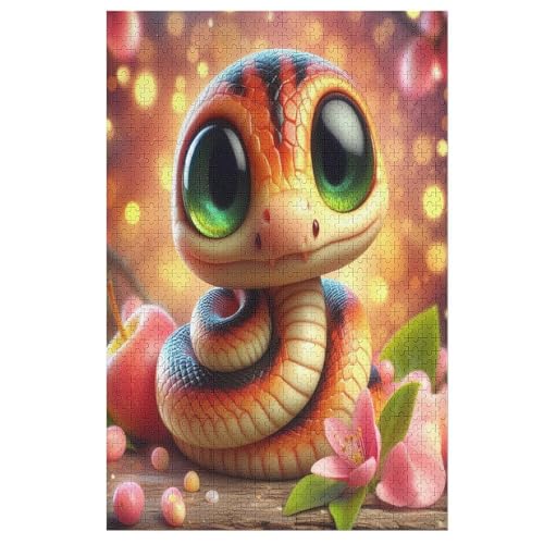 Animal Schlange Puzzle 1000 Teile, Holzpuzzle Für Erwachsene Kinder, Impossible Puzzles, Geschicklichkeitsspiel Für Die Ganze Familie （78×53cm） von AASWSWW