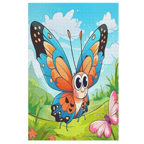 Animal Schmetterling Holzpuzzle 1000 Teile, Knobelspiele Für Erwachsene, Teenager, Puzzles Unmögliche - Kinder Puzzle Zimmer Deko （78×53cm） von AASWSWW