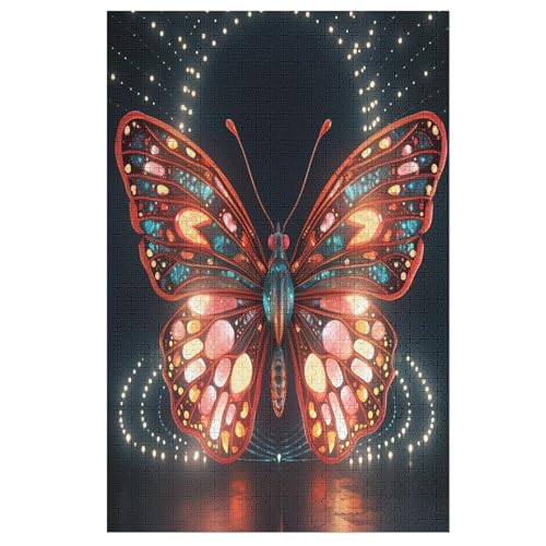 Animal Schmetterling Holzpuzzle - Puzzle Für Erwachsene, 1000-teilige Puzzles Für Teenager Und Kinder, Herausfordernde Spiele （78×53cm） von AASWSWW