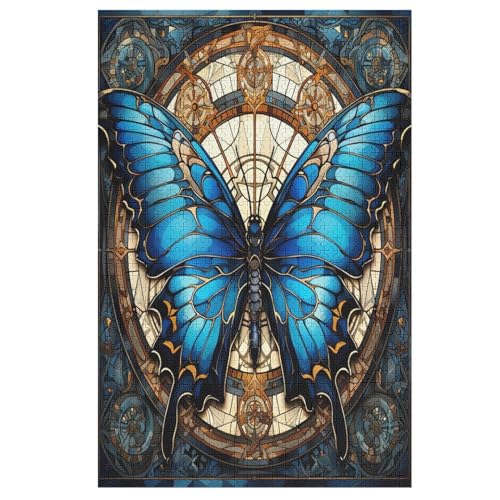 Animal Schmetterling Puzzles 1000 Teile Erwachsener Kniffel Spaß Für Die Ganze Familie, Holzpuzzle Kinder Erwachsene, Impossible Puzzle Schwer （78×53cm） von AASWSWW