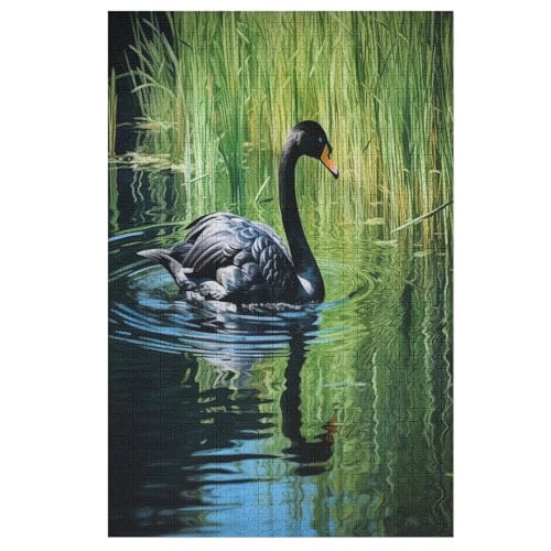 Animal Schwan 1000 Teile Puzzles Für Erwachsene Holzpuzzle Familienpuzzlespiel Stressabbau-Puzzle Für Kinder Ab 12 Jahren （78×53cm） von AASWSWW