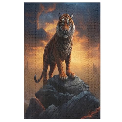 Animal Tiger-Puzzlespiel Aus Holz, 1000 Puzzleteile, Puzzle Für Teenager Und Erwachsene, Kreatives Spielzeug, Puzzles, （78×53cm） von AASWSWW