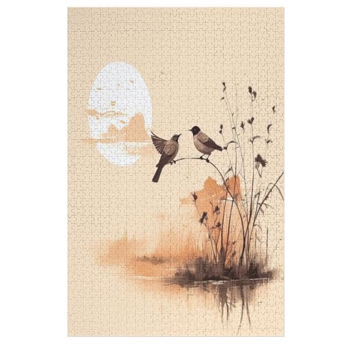 Animal Vogel 1000 Teile Puzzles Für Erwachsene, Impossible Puzzle, Geschicklichkeitsspiel Für Die Ganze Familie, Kinder Holzpuzzle （78×53cm） von AASWSWW