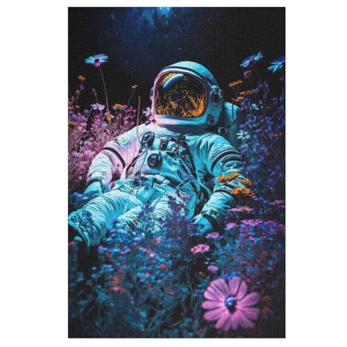 Astronaut -Puzzle, 1000 Teile,Holzpuzzle Für Erwachsene Kinder, Lustiges Spielzeug, Denkspiel, Bildungsspiel, （78×53cm） von AASWSWW