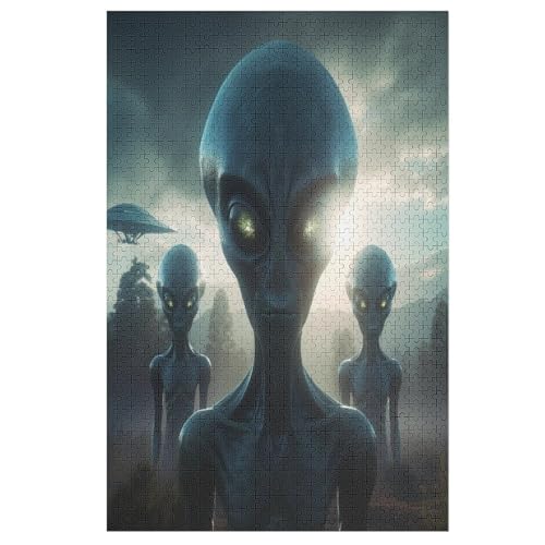 Außerirdischer 1000 Teile Puzzles Für Erwachsene, Impossible Puzzle, Geschicklichkeitsspiel Für Die Ganze Familie, Kinder Holzpuzzle （78×53cm） von AASWSWW