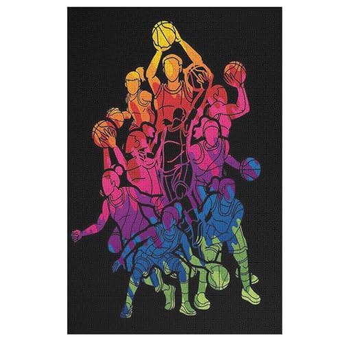 Basketball-Puzzlespiel Aus Holz, 1000 Puzzleteile, Puzzle Für Teenager Und Erwachsene, Kreatives Spielzeug, Puzzles, （78×53cm） von AASWSWW