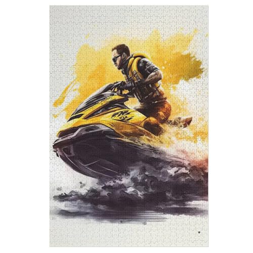 Bateau à moteur Puzzle Für Erwachsene,1000-teiliges Puzzles, Für Kinder,Holzpuzzle,Lernspielzeug, （78×53cm） von AASWSWW