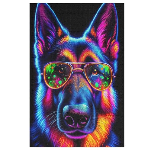 Berger allemand 1000 Teile Puzzles, Wood Craft, Hochwertiges Modernes Puzzle, DIY, Für Erwachsene Und Kinder Ab 12 Jahren, （78×53cm） von AASWSWW