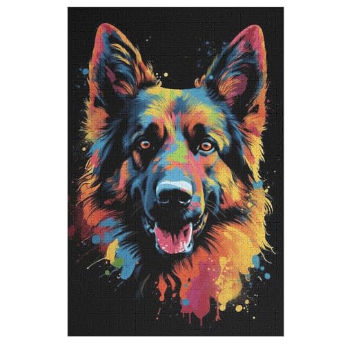 Berger allemand Puzzles 1000 Teile Für Jugendliche Kreatives Holzpuzzlespielzeug Familienspiel Schwierigkeitsgrad Herausforderungspuzzles （78×53cm） von AASWSWW