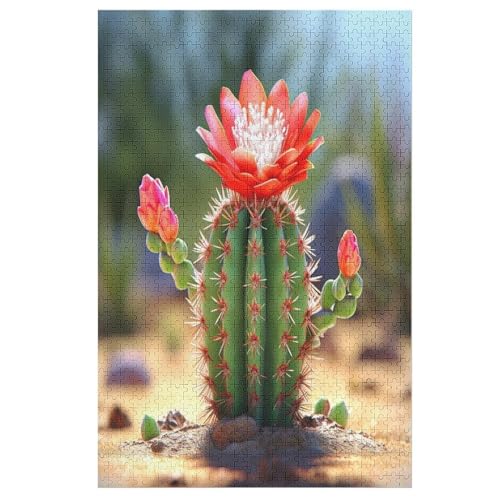 Cactus Puzzle, Puzzles Für Erwachsene Kinder, 1000 Teile Holzpuzzle, Für Jugendliche Herausforderungsspielzeug （78×53cm） von AASWSWW