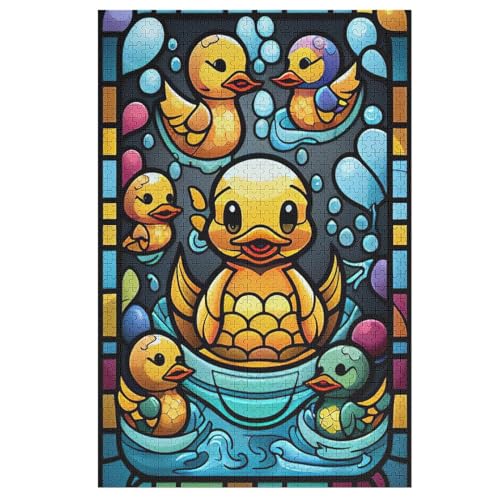 Canard -Puzzle, 1000 Teile,Holzpuzzle Für Erwachsene Kinder, Lustiges Spielzeug, Denkspiel, Bildungsspiel, （78×53cm） von AASWSWW