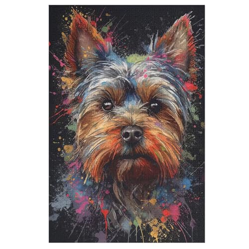 Cute Hund Puzzles 1000 Teile Erwachsener Kniffel Spaß Für Die Ganze Familie, Holzpuzzle Kinder Erwachsene, Impossible Puzzle Schwer （78×53cm） von AASWSWW