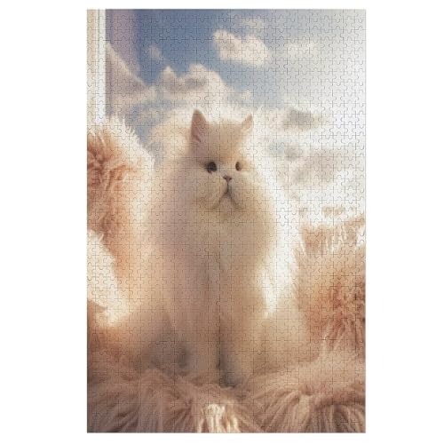 Cute Katze 1000 Teile Puzzles Für Erwachsene, Impossible Puzzle, Geschicklichkeitsspiel Für Die Ganze Familie, Kinder Holzpuzzle （78×53cm） von AASWSWW