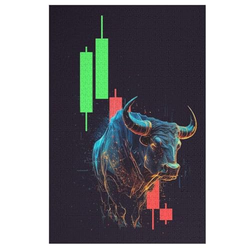 Cute Kuh Holzpuzzle - Puzzle Für Erwachsene, 1000-teilige Puzzles Für Teenager Und Kinder, Herausfordernde Spiele （78×53cm） von AASWSWW