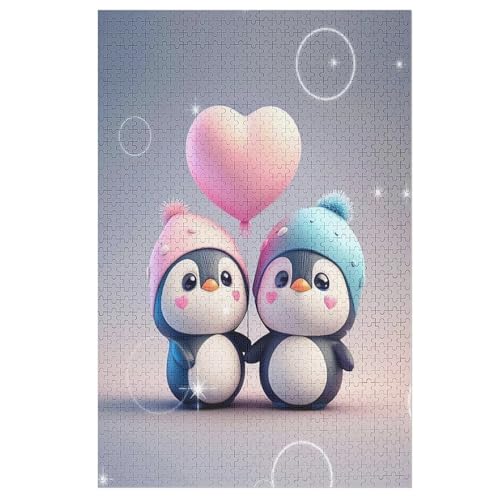 Cute Pinguin 1000 Teile Puzzles Für Erwachsene, Impossible Puzzle, Geschicklichkeitsspiel Für Die Ganze Familie, Kinder Holzpuzzle （78×53cm） von AASWSWW