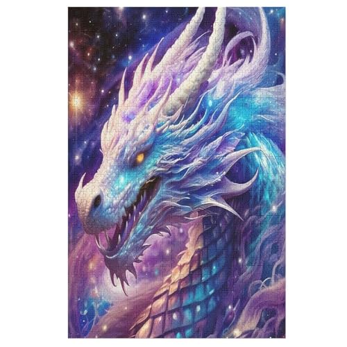 Drache Holzpuzzle - Puzzle Für Erwachsene, 1000-teilige Puzzles Für Teenager Und Kinder, Herausfordernde Spiele （78×53cm） von AASWSWW