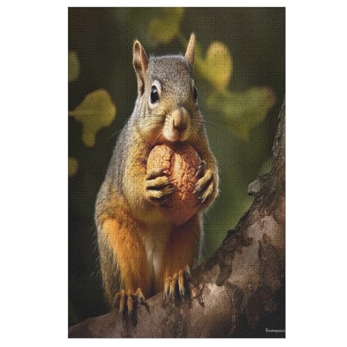 Eichhörnchen Holzpuzzle 1000 Teile Klassische Puzzles Erwachsene Kinder Puzzle DIY Kit Holzspielzeug Einzigartiges Geschenk （78×53cm） von AASWSWW