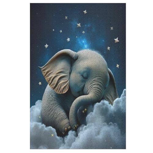 Elefant Puzzle 1000 Teile, Holzpuzzle Herausforderndes Geschicklichkeitsspiel Für Die Ganze Familie, Kinder Erwachsenenpuzzle Ab 12 Jahren （78×53cm） von AASWSWW