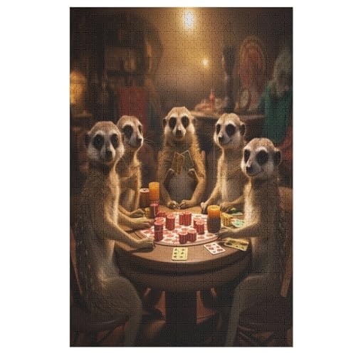 Erdmännchen Puzzle 1000 Teile, Holzpuzzle Herausforderndes Geschicklichkeitsspiel Für Die Ganze Familie, Kinder Erwachsenenpuzzle Ab 12 Jahren （78×53cm） von AASWSWW