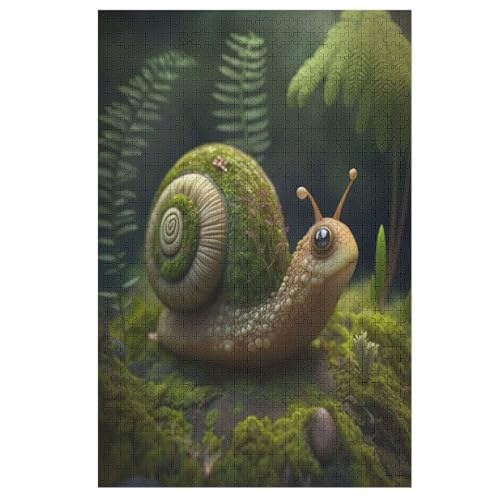 Escargot Mignon Puzzle 1000 Teile, Holzpuzzle Herausforderndes Geschicklichkeitsspiel Für Die Ganze Familie, Kinder Erwachsenenpuzzle Ab 12 Jahren （78×53cm） von AASWSWW