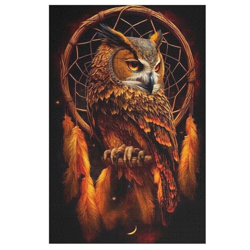 Eule Puzzles 1000 Teile Erwachsener Kniffel Spaß Für Die Ganze Familie, Holzpuzzle Kinder Erwachsene, Impossible Puzzle Schwer （78×53cm） von AASWSWW