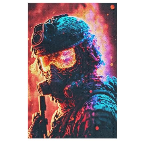 Farbiges Militär Puzzle 1000 Teile, Holzpuzzle Herausforderndes Geschicklichkeitsspiel Für Die Ganze Familie, Kinder Erwachsenenpuzzle Ab 12 Jahren （78×53cm） von AASWSWW