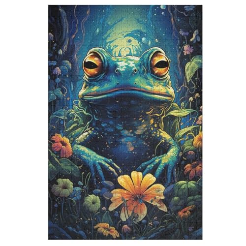 Frosch Holzpuzzle 1000 Teile Klassische Puzzles Erwachsene Kinder Puzzle DIY Kit Holzspielzeug Einzigartiges Geschenk （78×53cm） von AASWSWW