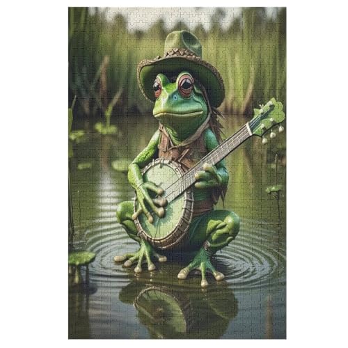 Frosch Puzzle 1000 Teile, Holzpuzzle Für Erwachsene Kinder, Impossible Puzzles, Geschicklichkeitsspiel Für Die Ganze Familie （78×53cm） von AASWSWW