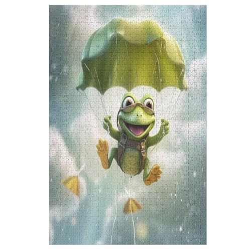 Frosch Puzzle 1000 Teile, Holzpuzzle Herausforderndes Geschicklichkeitsspiel Für Die Ganze Familie, Kinder Erwachsenenpuzzle Ab 12 Jahren （78×53cm） von AASWSWW