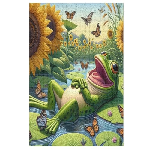 Frosch Puzzle 1000 Teile, Holzpuzzle Herausforderndes Geschicklichkeitsspiel Für Die Ganze Familie, Kinder Erwachsenenpuzzle Ab 12 Jahren （78×53cm） von AASWSWW