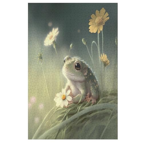 Frosch Puzzles 1000 Teile Erwachsener Kniffel Spaß Für Die Ganze Familie, Holzpuzzle Kinder Erwachsene, Impossible Puzzle Schwer （78×53cm） von AASWSWW