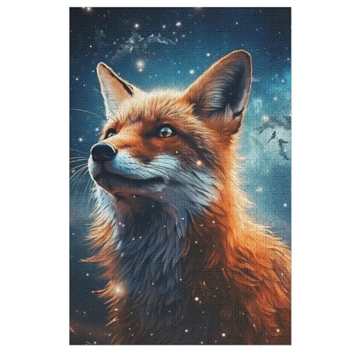 Fuchs Holzpuzzle 1000 Teile Klassische Puzzles Erwachsene Kinder Puzzle DIY Kit Holzspielzeug Einzigartiges Geschenk （78×53cm） von AASWSWW